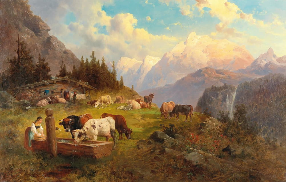Josef Thoma - On the Mountain Pasture