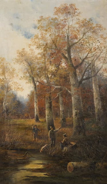 Ludvík Barták - Autumn Landscape with Hunters