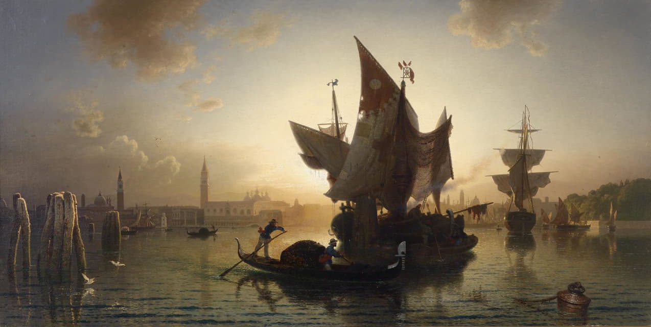 Ludwig Meixner - Venedig bei Sonnenuntergang