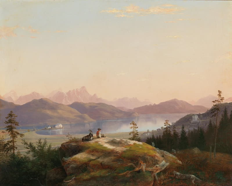 Marko Pernhart - A view of Lake Wörthersee with Maria Loretto and Freyenthurn Castle