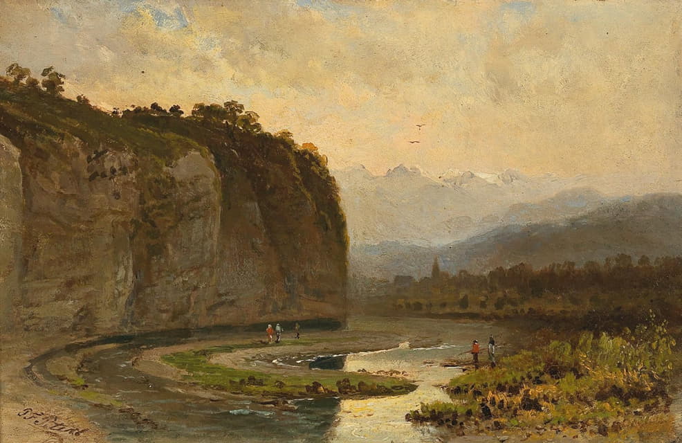 Pieter Franciscus Peters - Scene of the Inntal, near Pfunds in Tyrol
