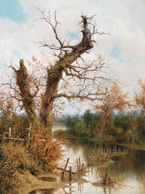 Ramón Tusquets - Old Tree by the Stream