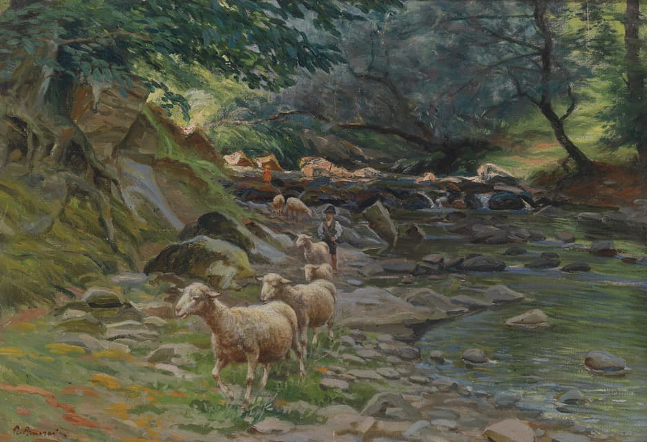 巴丘费尔的羊群和小牧羊人
