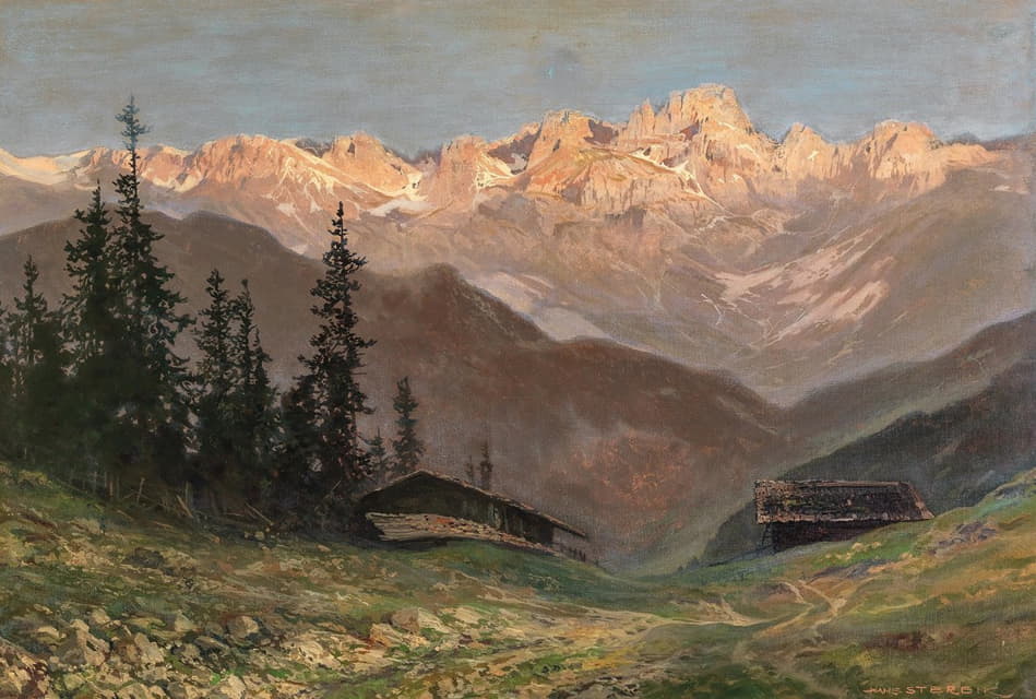 Toni Haller - Abendrot über den Dolomiten