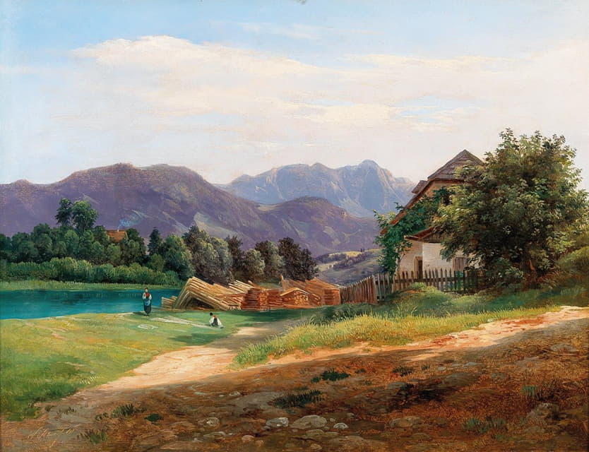 Wilhelm Steinfeld - Landscape with Stored Timber