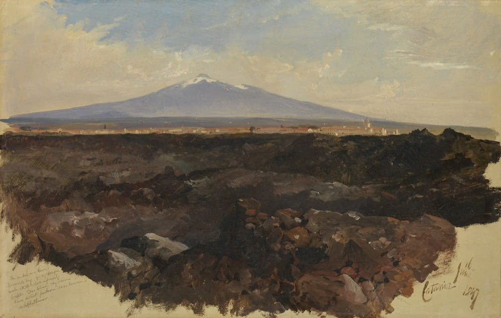 Edward Lear - Catania and Mount Etna