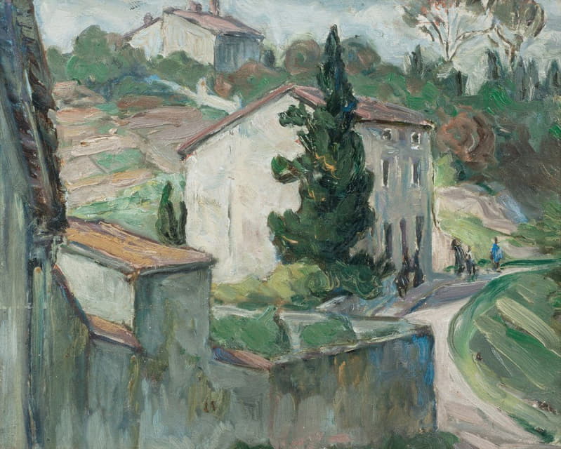 Anna Boberg - The Red Roofs. Study from the South of France