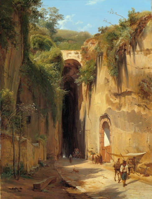 Antonie Sminck Pitloo - The Grotto of Posillipo at Naples
