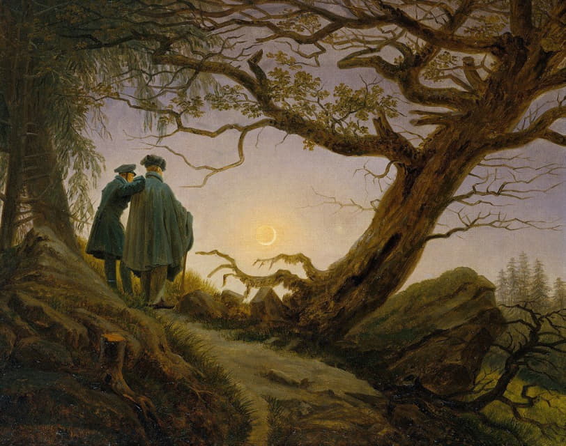 Caspar David Friedrich - Two Men Contemplating the Moon