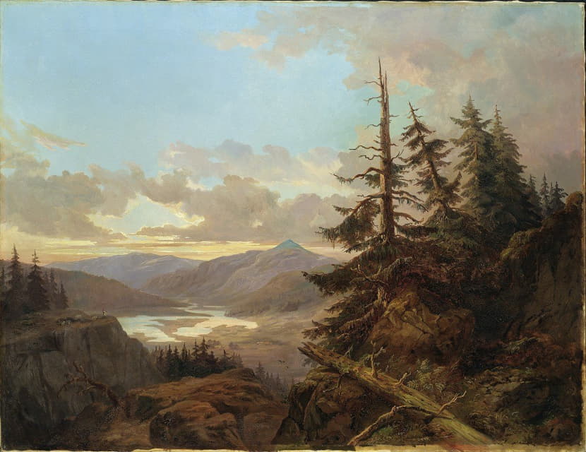 Charles XV of Sweden - Norwegian Landscape in the Light of Early Morning