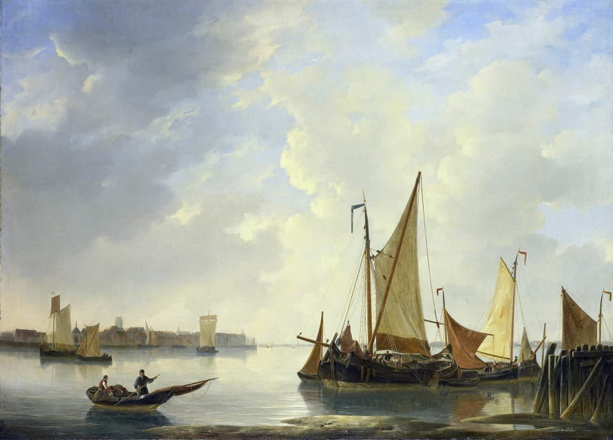 Christiaan Lodewijk Willem Dreibholtz - View of Dordrecht seen from Papendrecht