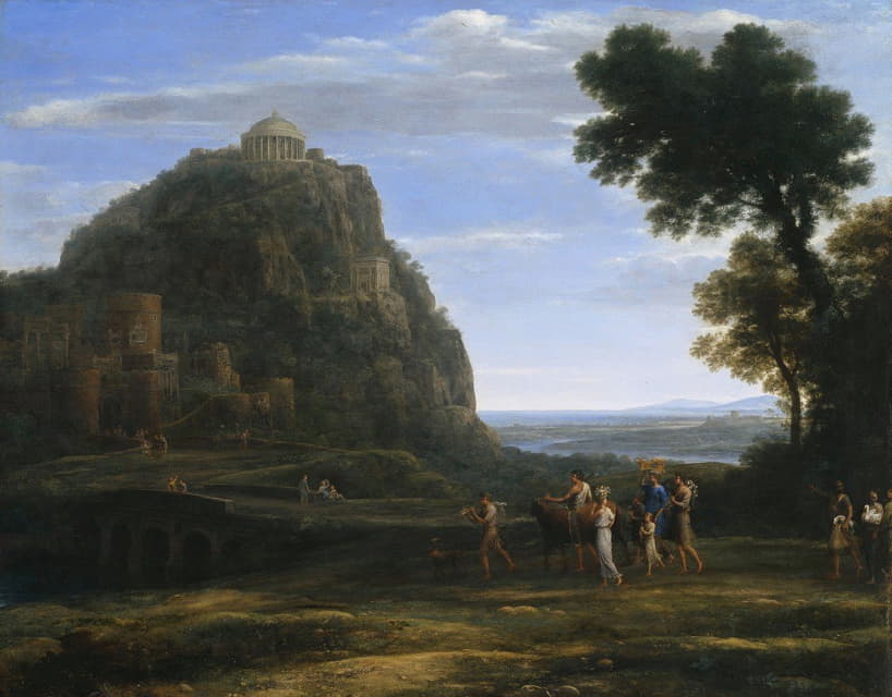 Claude Lorrain - View of Delphi with a Procession