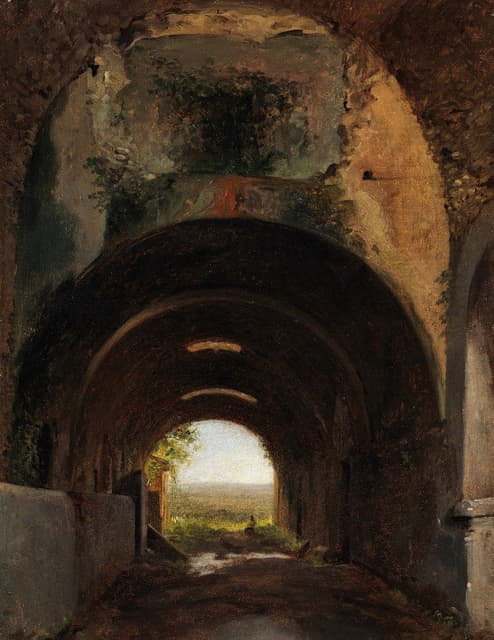 François-Marius Granet - View in the Stables of the Villa of Maecenas, Tivoli