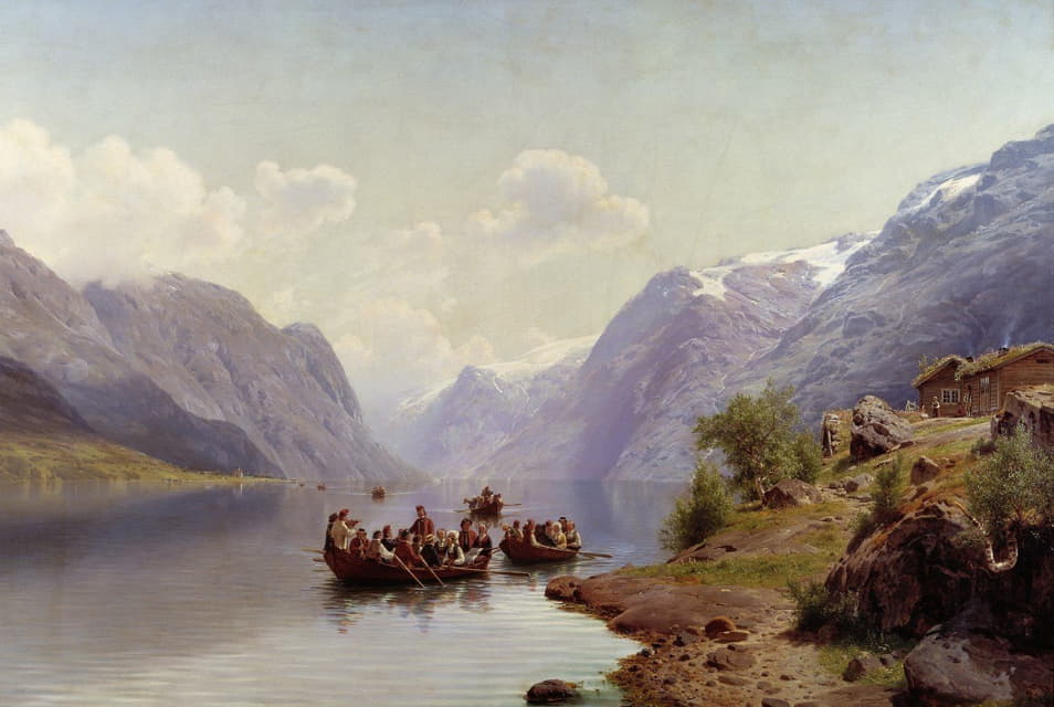Johan Fredrik Eckersberg - Bridal Escort on the Hardanger Fiord
