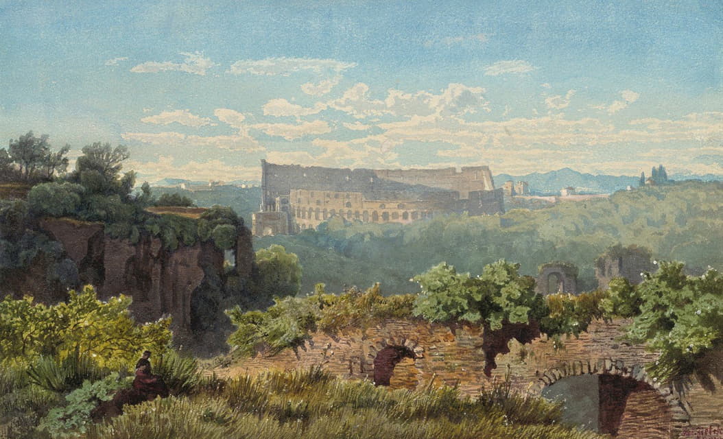 Julius Zielke - The Colosseum Seen from the Palatine Hill