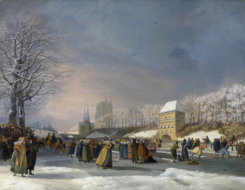 Nicolaas Baur - Women’s Skating Competition on the Stadsgracht in Leeuwarden, 21 January 1809