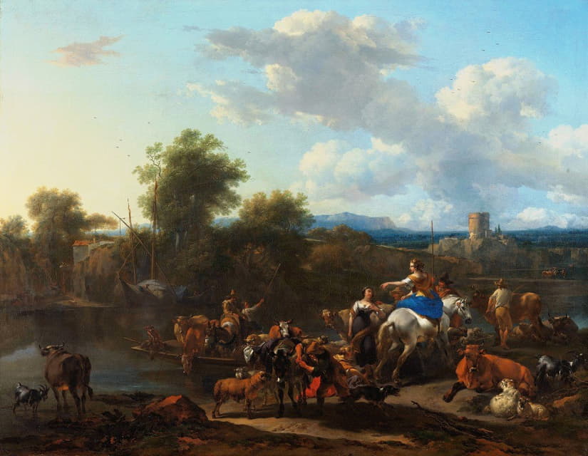 Nicolaes Pietersz. Berchem - The Cattle Ferry