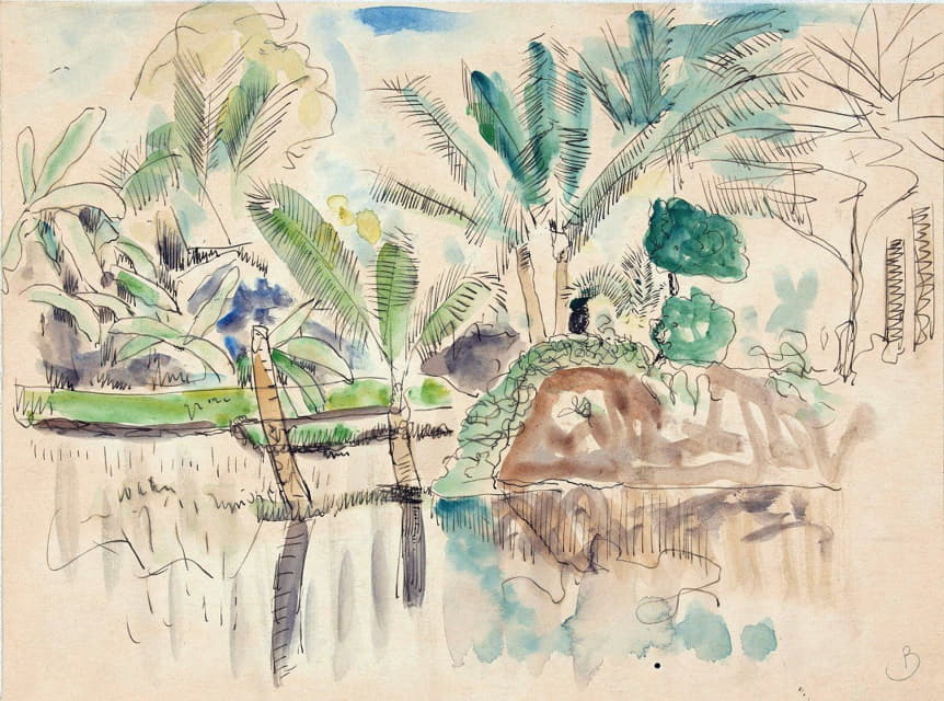 水边的棕榈树