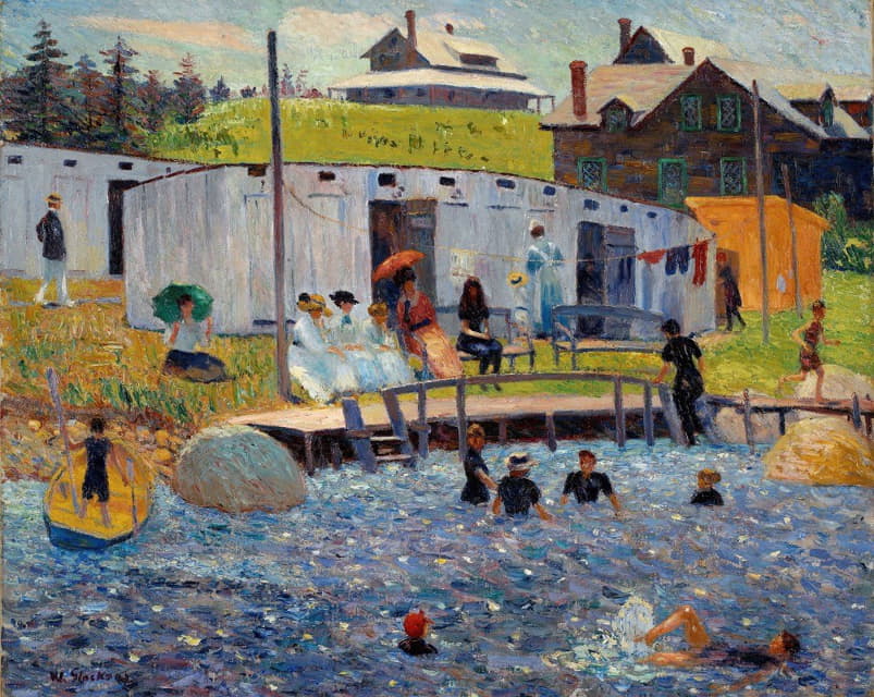 William James Glackens - The Bathing Hour, Chester, Nova Scotia