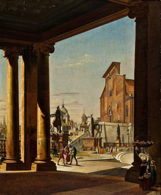 Ditlev Martens - The Capitol In Rome, From The Colonnade Of The Palazzo Dei Conservatori