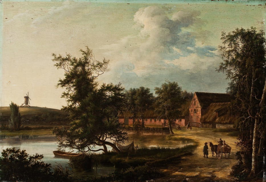 Hans Harder - Landscape With The Mill At Bromme Near Sorø