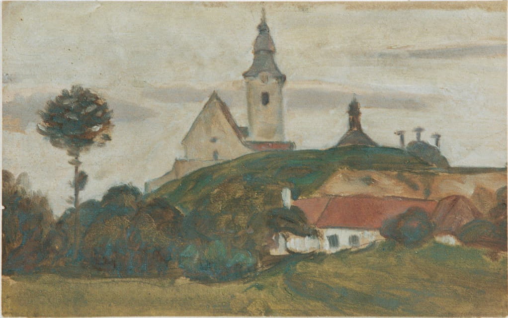 Walther Gamerith - Landschaft Mit Kirche Und Dorf