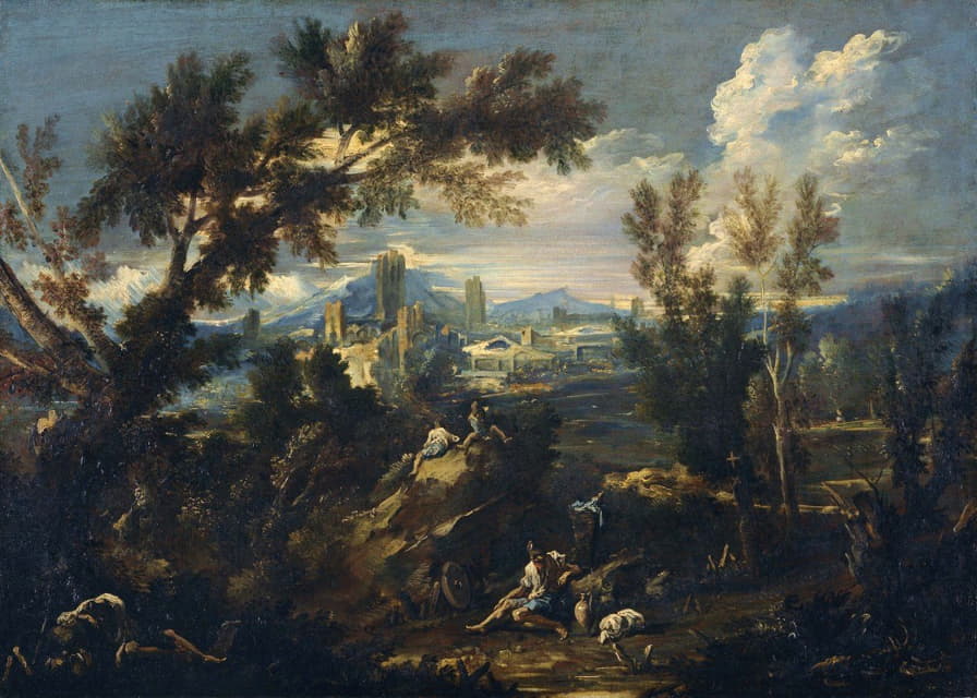 Alessandro Magnasco - Landscape with Shepherds