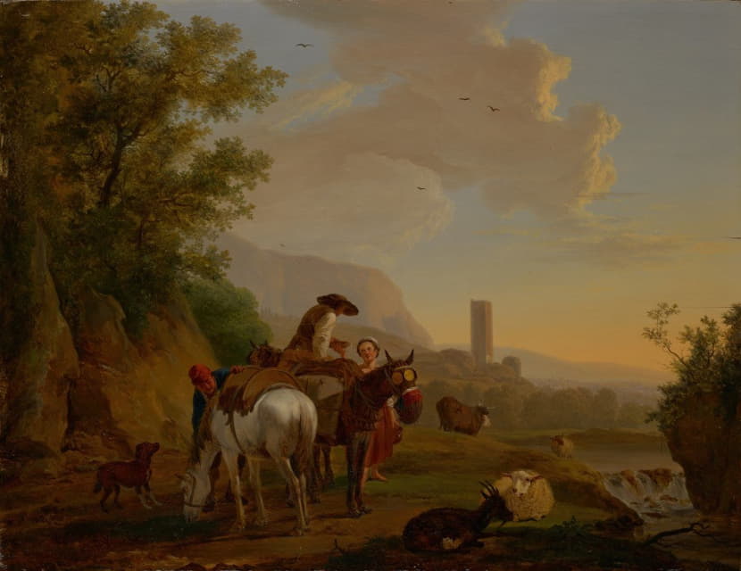 Balthasar Paul Ommeganck - Southern Landscape with Shepherds