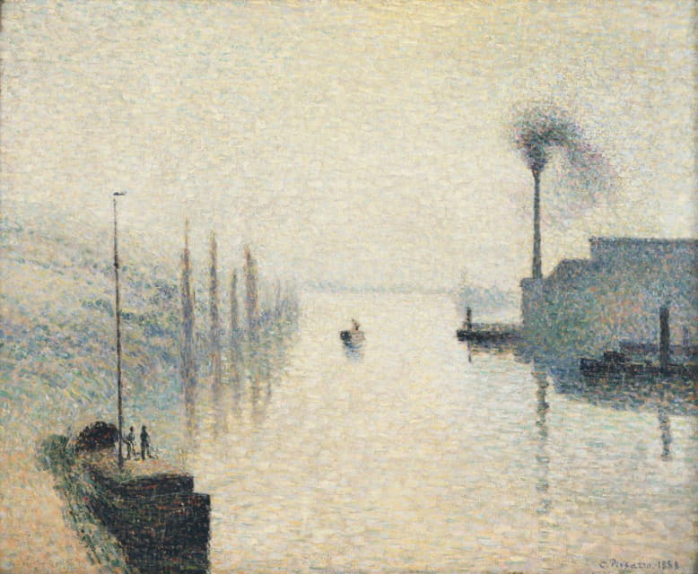 Camille Pissarro - L’Île Lacroix, Rouen (The Effect of Fog)