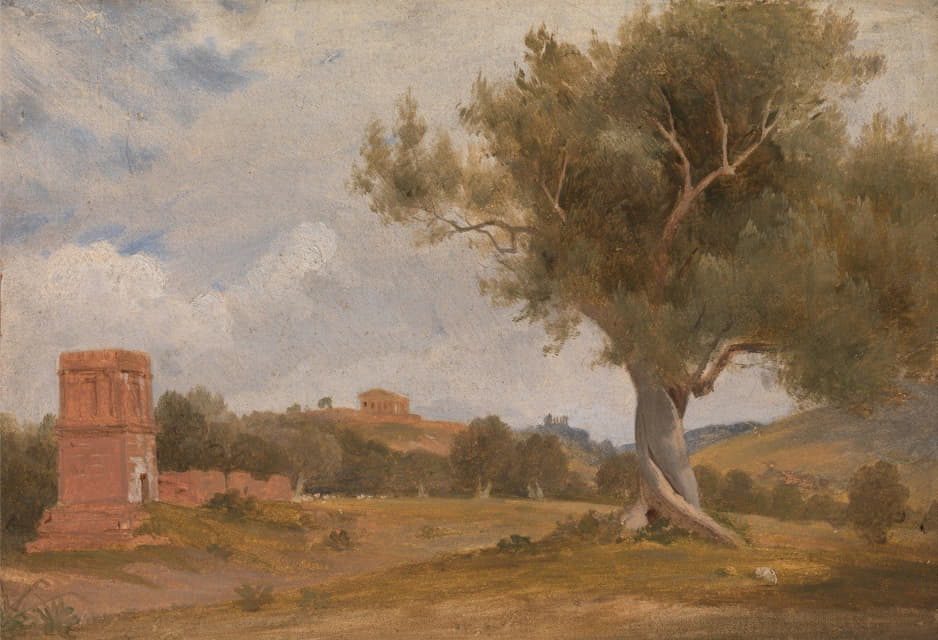 Charles Lock Eastlake - A View at Girgenti in Sicily with the Temple of Concord and Juno