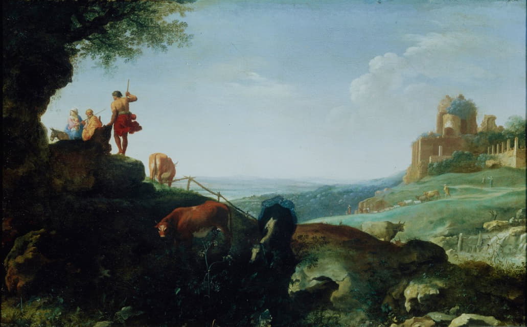 Cornelis Van Poelenburch - Landscape with the Flight to Egypt