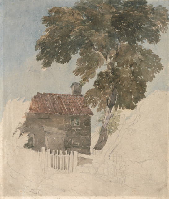 David Cox - Cottage and Trees