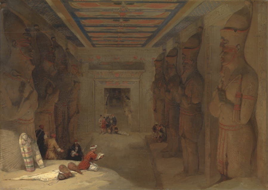 David Roberts - The Hypostyle Hall of the Great Temple at Abu Simbel, Egypt