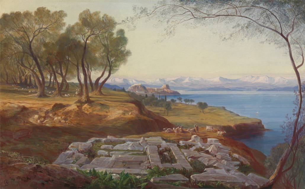 Edward Lear - Corfu from Ascension 2