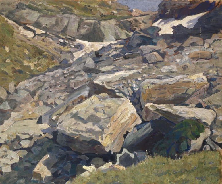 Ernst Schiess - Scree with a Patch of Snow