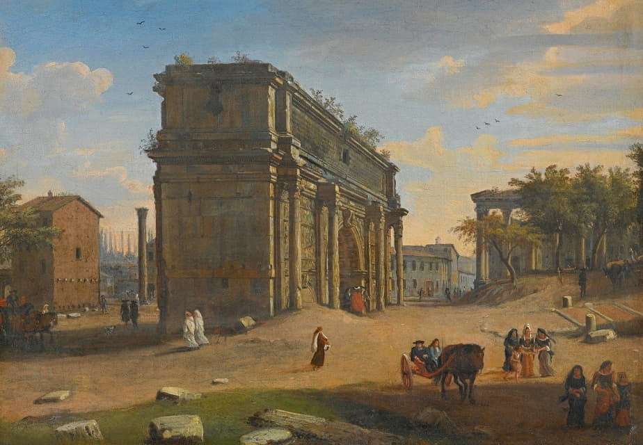 塞普蒂米乌斯·西弗勒斯拱门的坎波·瓦奇诺视图