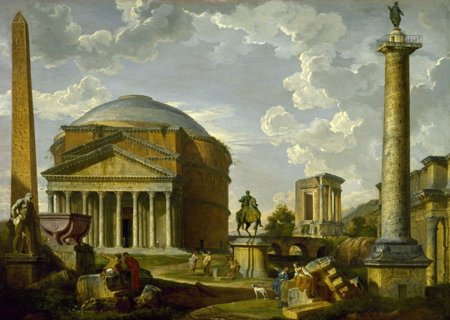 梦幻般的古罗马万神殿和其他纪念碑景观