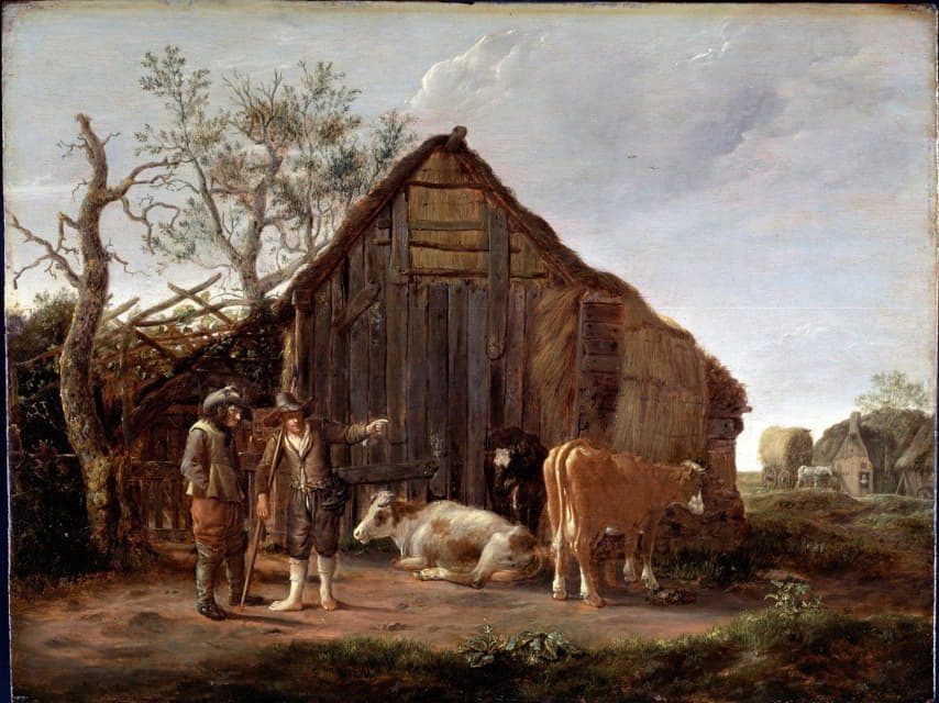 Govert Dircksz Camphuysen - Two Peasants with Cows