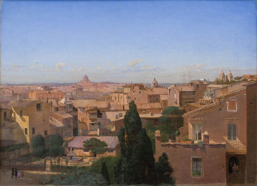 H.J. Hammer - A View of Rome Seen from the Artist’s Dwelling