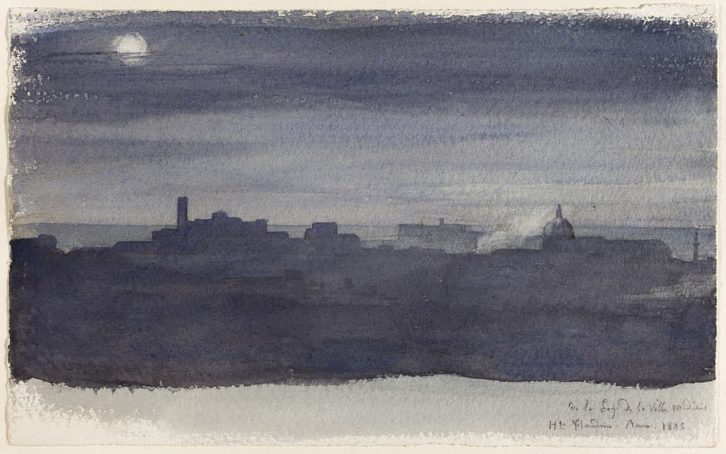 Jean-Hippolyte Flandrin - View of Rome at Night