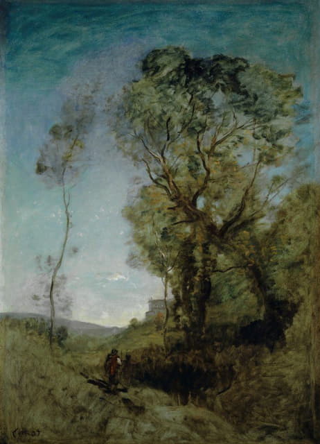 Jean-Baptiste-Camille Corot - Italienische Villa hinter Pinien The Italian Villa behind the Pines