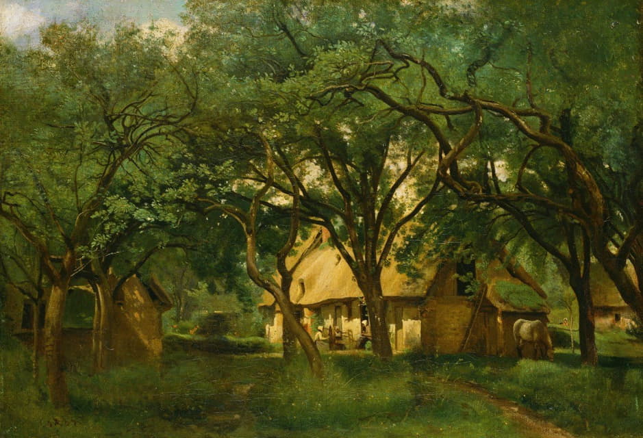 Jean-Baptiste-Camille Corot - The Toutain Farm at Honfleur