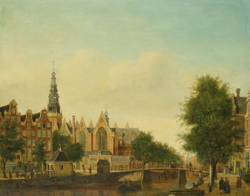 Johannes Huibert Prins - The Oude Kerk seen from the Oudezijds Voorburgwal