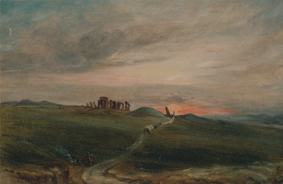 John Constable - Stonehenge at Sunset