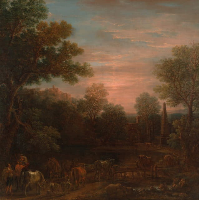 John Wootton - Classical Landscape: Evening
