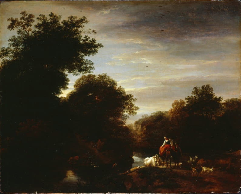 Nicolaes Pietersz. Berchem - Peasants at a Ford