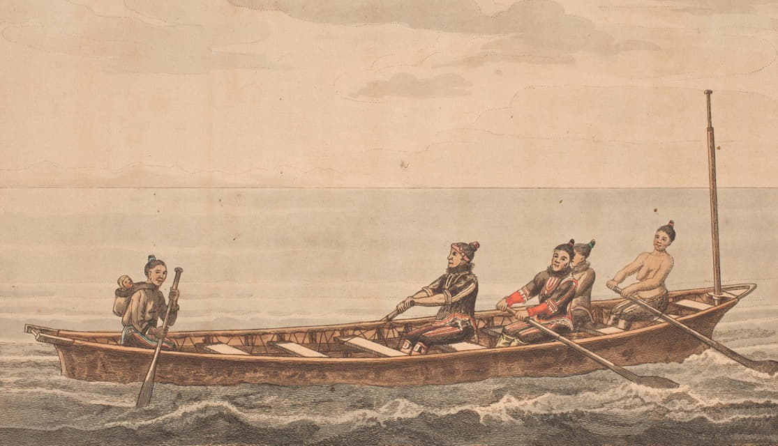 护航队。W.A.格拉赫的插图。格陵兰岛东海岸考察之旅