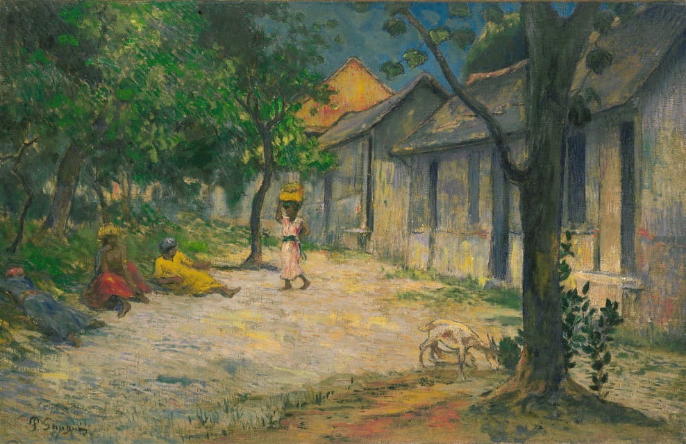 Paul Gauguin - Village in Martinique (Femmes et Chevre dans le village)