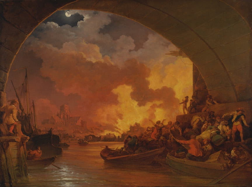 Philippe-Jacques de Loutherbourg - The Great Fire of London