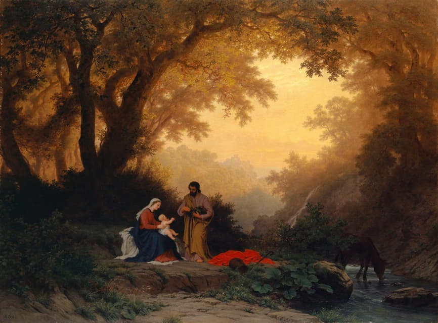 Robert Zünd - Rest of the Holy Family on the Flight into Egypt